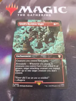 Mtg. Gimli's Reckless Might. Borderless. The Lord of the Rings. Nm - Image 1
