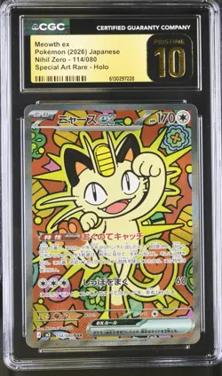 Meowth EX 114/080 Special Art Rare Nihil Zero CGC Pristine 10 - Image 1