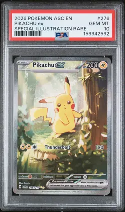 2026 POKEMON ASC EN-ASCENDED HEROES SPECIAL ILLUSTRATION RARE PIKACHU EX PSA 10 - Image 1