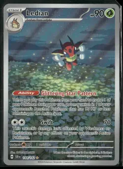 2024 Pokemon Illustration Rare Holo Near Mint Condition Stellar Crown 144 Ledian - Image 1