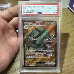 GOLEM ex 2023 POKEMON MEW EN 189/165 Scarlet & Violet 151 Holo ULTRA RARE PSA 10 - Image 1