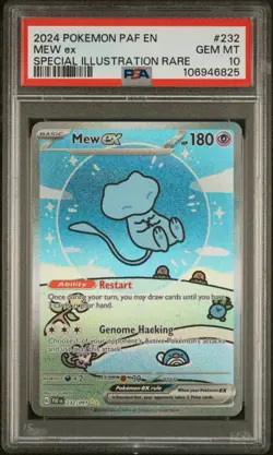 2024 POKEMON PAF EN-PALDEAN FATES SPECIAL ILLUSTRATION RARE #232 MEW EX PSA 10 - Image 1