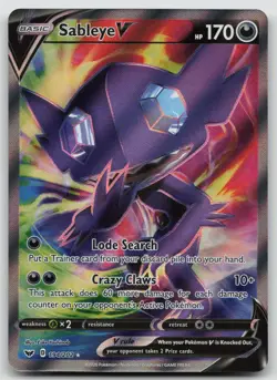 Sableye V 194/202 Ultra Rare Sword & Shield Pokemon Holo Near Mint - Image 1