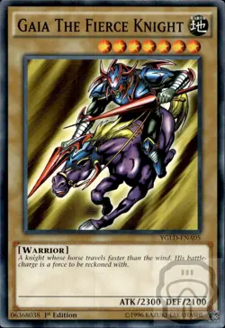 Gaia The Fierce Knight YGLD-ENA05 King of Games: Yu-Gi-Oh 1st Edition NM/M - Image 2