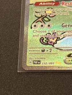 "Bubble Mew" Mew EX SIR 232/091 Pokemon Scarlet and Violet Paldean Fates NM - Image 5