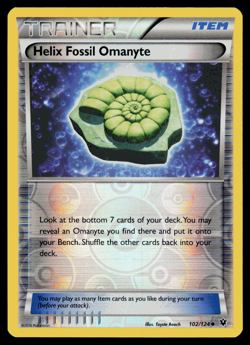 Pokemon - XY - Fates Collide Helix Fossil Omanyte 102/124 Reverse Holo - NM - Image 1