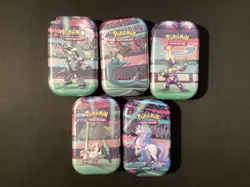 POKEMON x5 C22 GALAR MINI TINS (w/ Evo Skies & Fusion Strike) COMPLETE ART SET!! - Image 1