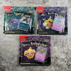Pokemon Paldean Fates Tech Sticker Collection SET of 3 NEW 1 Of Each Artwork - Image 1