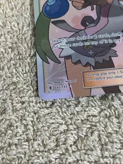 Mallow 145/145 Holo Pokemon TCG SM Guardians Rising Supporter Card NM Near Mint - Image 2