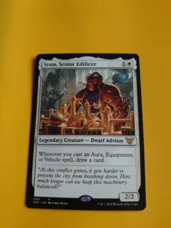 Sram, Senior Edificer. NEC rare dwarf advisor MTG Card. - Image 1