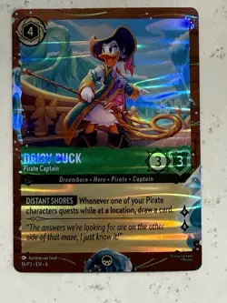 DCL Lorcana Daisy Pirate Captain Disney Treasure Exclusive Rare Card 16/P3 Holo - Image 1