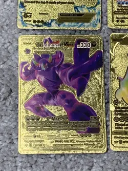 Set of 4 Pokemon Charizard,Blastoise,Grimmsnarl,Morpeko Gold Foil Fan Art Cards - Image 4
