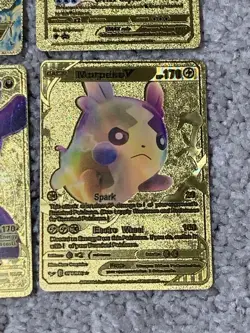 Set of 4 Pokemon Charizard,Blastoise,Grimmsnarl,Morpeko Gold Foil Fan Art Cards - Image 5
