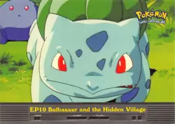 EP10 BULBASAUR AND THE HIDDEN VILLAGE - NONHOLO Topps BLUE LOGO POKEMON CARD HP - Image 1