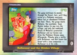 EP10 BULBASAUR AND THE HIDDEN VILLAGE - NONHOLO Topps BLUE LOGO POKEMON CARD HP - Image 2