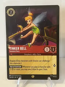 Tinker Bell Insistent Fairy Legendary Card 136/204 Lorcana Reign of Jafar - Image 1