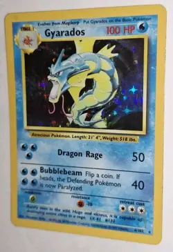 Gyrados Pokemon Card Holo Holographic TCG Trading Game Base Set 6/102 - Image 1