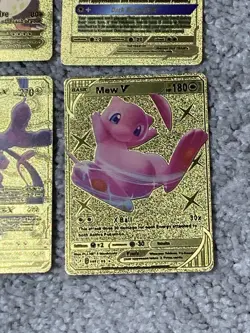 Set of 4 Pokemon Charizard,Umbreon&Darkrai,Mewtwo&Mew Gold Foil Fan Art Cards - Image 5