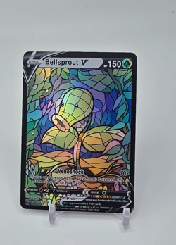 Custom HOLO STAINED GLASS Bellsprout Card Holo Bellsprout READ DESCRIPTION BELOW - Image 1