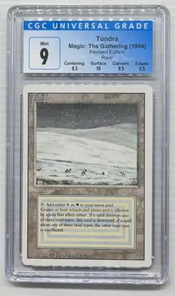 1994 Magic The Gathering Tundra Revised Edition Rare CGC 9 MINT - Image 1