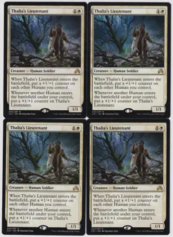 MTG 4X Thalia's Lieutenant X4 Shadows over Innistrad Magic - 3X LP/NM & 1X MP) - Image 1
