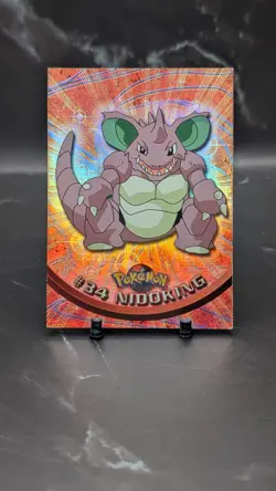Pokemon Topps Nidoking #34 Black Logo Holo MP - Image 1