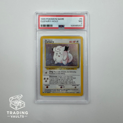 1999 POKEMON BASE SET UNLIMITED 5/102 CLEFAIRY RARE HOLO PSA 7 - Image 1