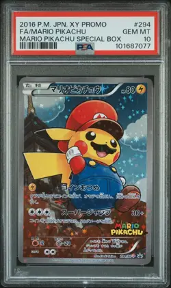 Mario Pikachu #294 2016 Pokemon Poncho Wearing XYP - PSA 10 - Image 1