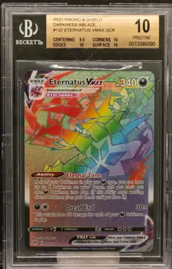 9390 FA ETERNATUS VMAX 2020 Pokemon SWSH 192 Darkness Ablaze Secret Rare BGS 10 - Image 1
