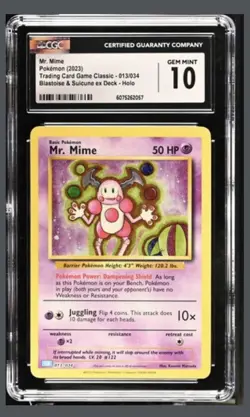 Pokemon TCG Mr. Mime 013/034 Trading Card Game Classic Holo ENG 50HP CGC 10 - Image 1