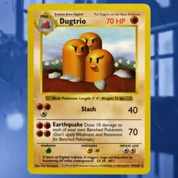 1999 Dugtrio #19/102 Base Set Pokemon Card Lightly Played See Photos - Image 1