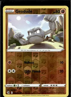 Pokemon Geodude 135/264 Fusion Strike Reverse Holo Common 2 Card Lot - Image 1