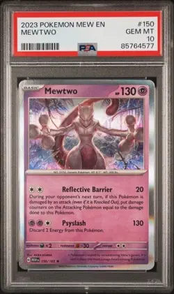 2023 Pokemon 151 EN Mewtwo PSA 10 Card #150 - Image 3