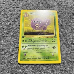 Pokemon Weezing 45/62 Uncommon Fossil 1st Edition Non Holo Card Vintage - Image 2