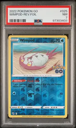 2022 POKEMON GO #025 WIMPOD-REVERSE FOIL PSA 7 - Image 1