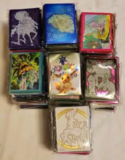 Bulk Lot Of 70 Packs ETB Sleeves 65 Count Pokemon TCG Unused - Image 2
