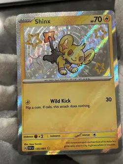 Pokemon TCG Shinx 135/091 Paldean Fates Baby Shiny Rare Holo NM - Image 3