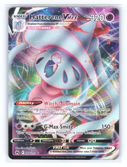 Hatterene VMAX 066/159 Holo VMAX Rare Crown Zenith Pokemon Holo Near Mint - Image 1
