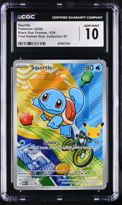 Squirtle 039 First Partner Illus. Collection S1 Pokemon CGC 10 Gem Mint - Image 1