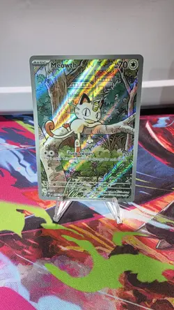 Meowth 106/094 Illustration Rare Phantasmal Flames Pokemon Holo Near Mint - Image 1
