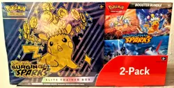 Pokemon Surging Sparks Elite Trainer Box & Booster Bundle 2-Pack - SEALED - Image 1