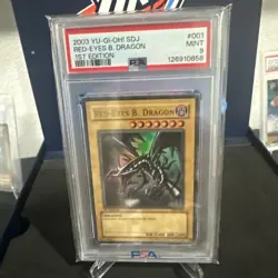 2003 Yu-Gi-Oh! Red-Eyes B. Dragon Black SDJ-001 1st Edition PSA 9 Ultra Rare - Image 1