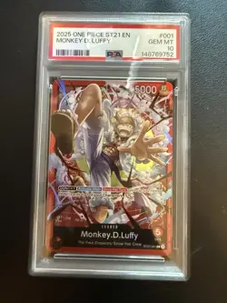 2025 One Piece Starter Deck EX Gear 5 Monkey D. Luffy Leader #ST21-001 PSA 10 - Image 1