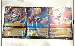 Disney Lorcana Floodborn Foil Character Lot 3 Stitch Rapunzel Donald Duck Shift - Image 1
