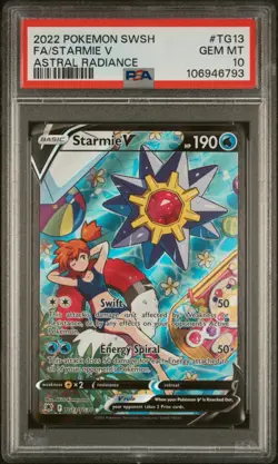 2022 POKEMON SWORD & SHIELD ASTRAL RADIANCE #TG13 FULL ART/STARMIE V PSA 10 - Image 1