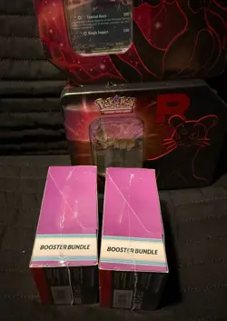 TCG Pokemon Destined Rivals Lot - Booster Bundle + Nidoking Persian Tin - New - Image 2