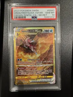 PSA 10 Origin Palkia Vstar GG67 Pokemon Sword And Shield Crown Zenith 2023 - Image 1
