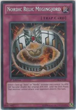 1x (NM) Nordic Relic Megingjord - STOR-EN088 - Secret Rare - 1st Edition YuGiOh - Image 1