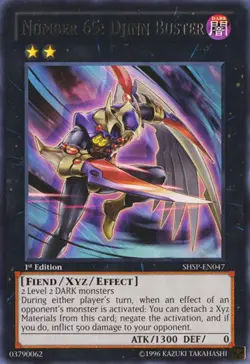 1x (P) Number 65: Djinn Buster - SHSP-EN047 - Rare - 1st Edition YuGiOh - Image 1