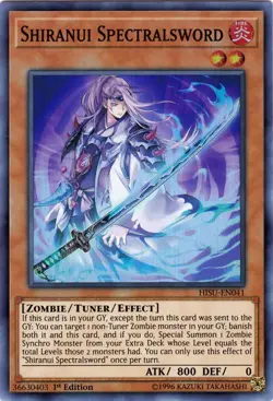 1x (NM) Shiranui Spectralsword - HISU-EN041 - Super Rare - 1st Edition YuGiOh - Image 1